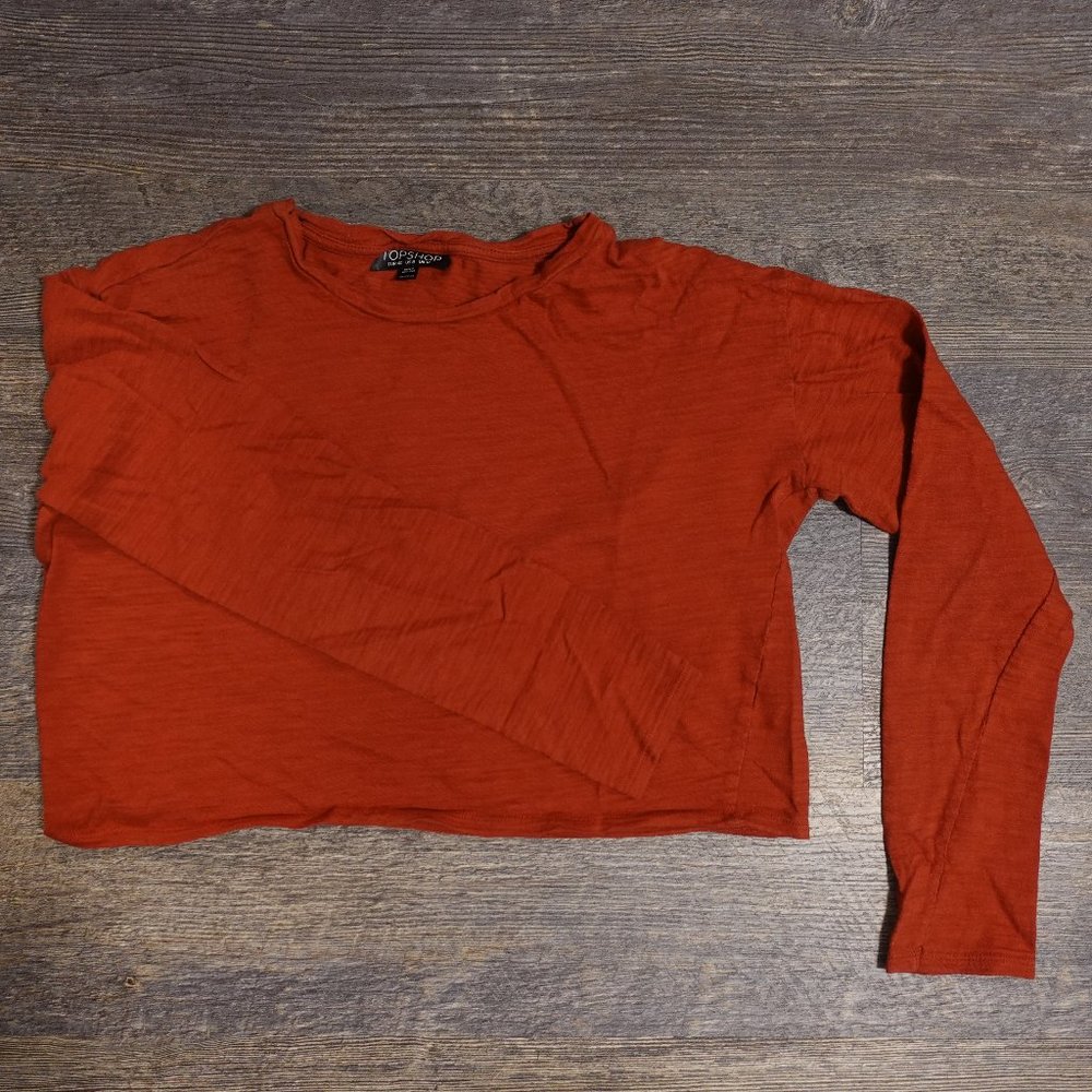 Topshop cropped long-sleeve tee